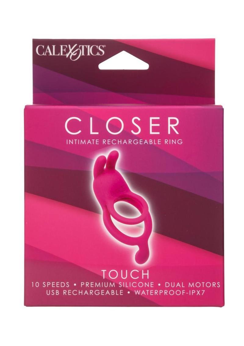 Closer Intimate Rechargeable Ring Touch Silicone Dual Vibe Cock Ring with Clitoral Stimulator