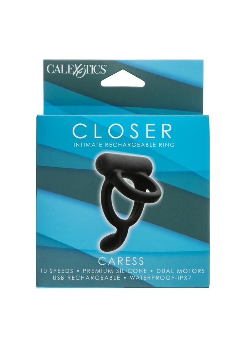 Closer Intimate Rechargeable Silicone Dual Cock Ring Caress