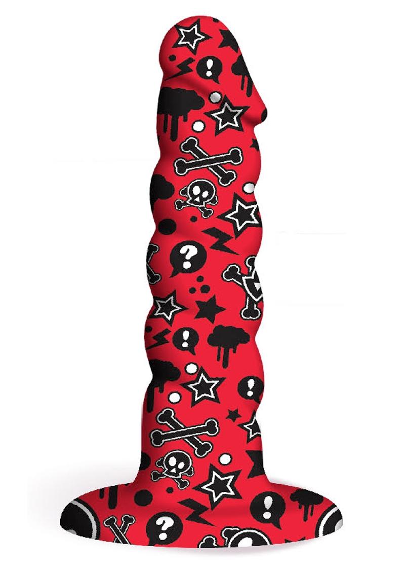 Collage Goth Girl Twisted Silicone Dildo