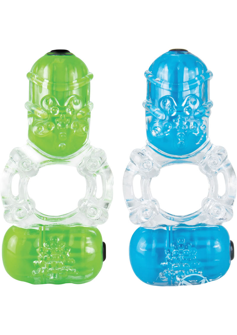 Color Pop Big O 2 Silicone Double Vibrating Cock Ring Waterproof