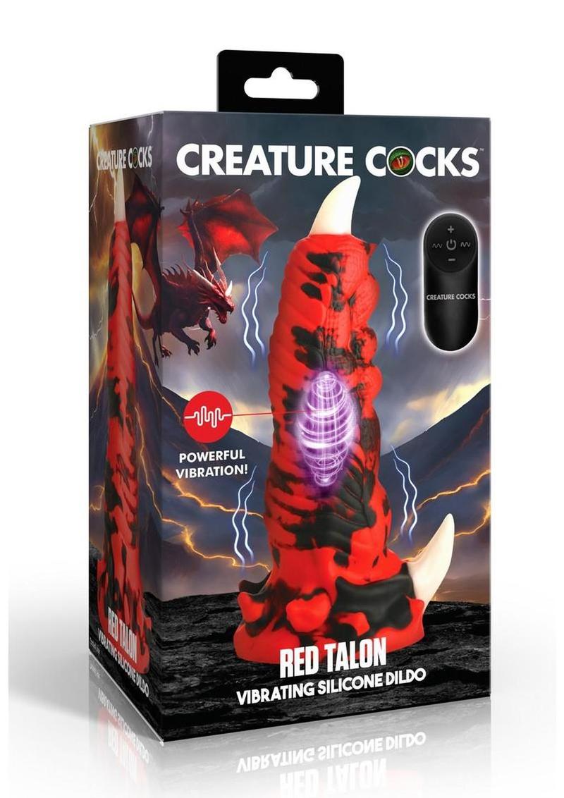 Creature Cocks Red Talon Vibrating Rechargeable Silicone Dildo