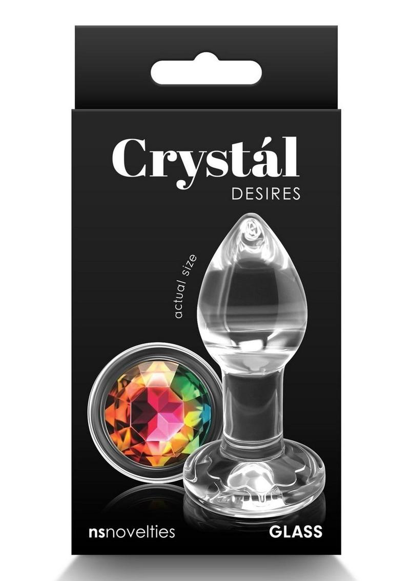 Crystal Desires Rainbow Gem Glass Anal Plugs