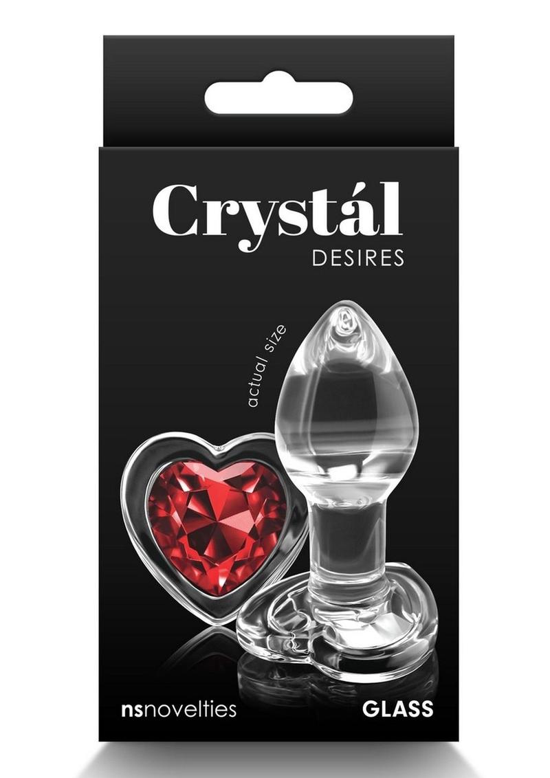 Crystal Desires Red Heart Glass Anal Plugs