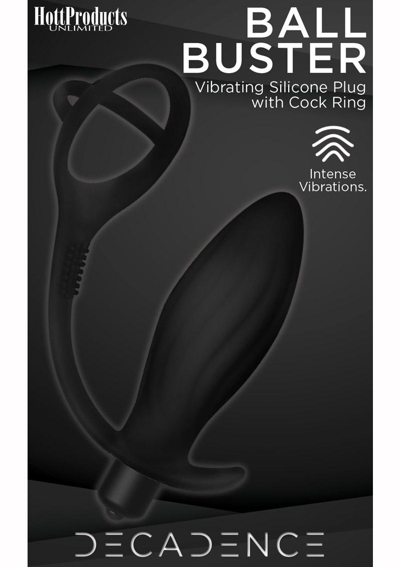 Decadence Ball Buster Silicone Vibrating Butt Plug with Cock Ring