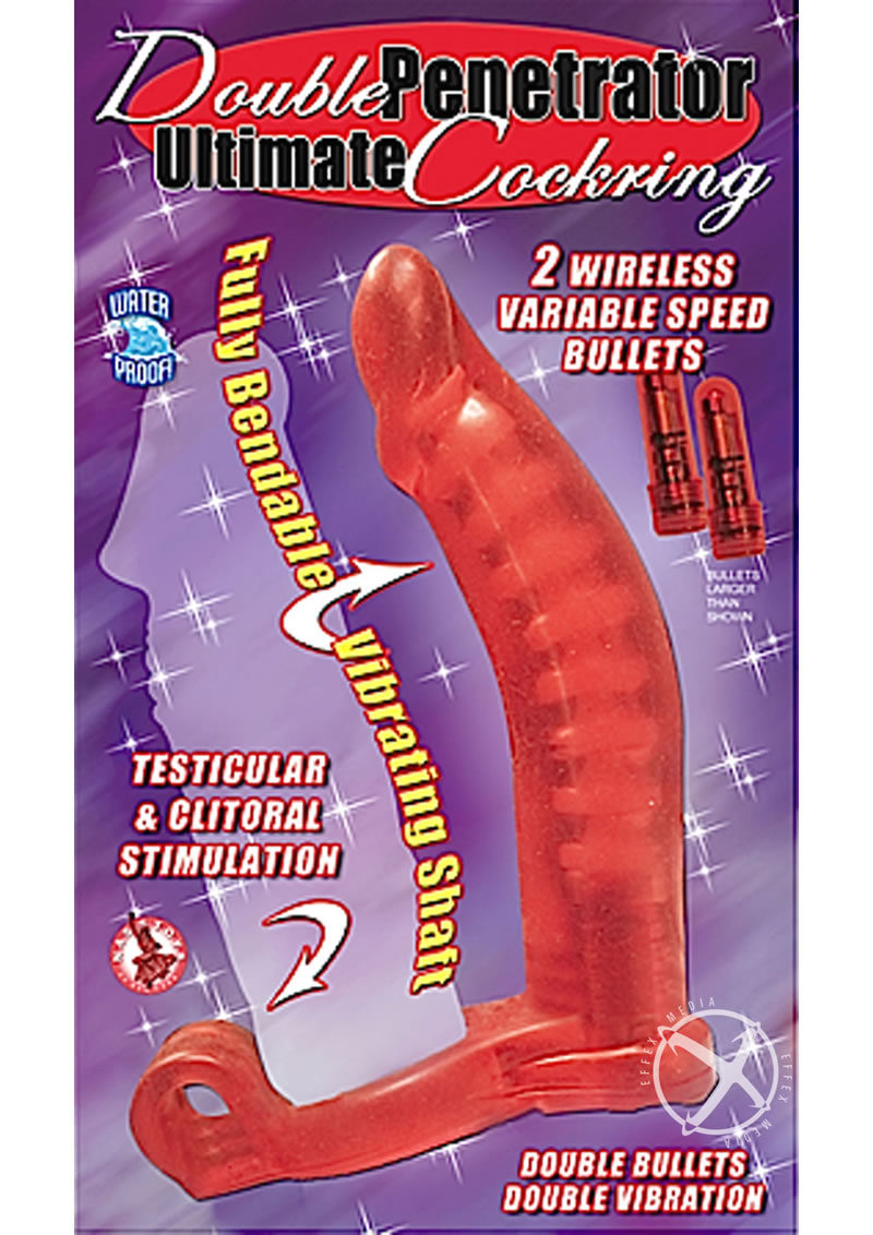 Double Penetrator Ultimate Cock Ring with Vibrating Dildo