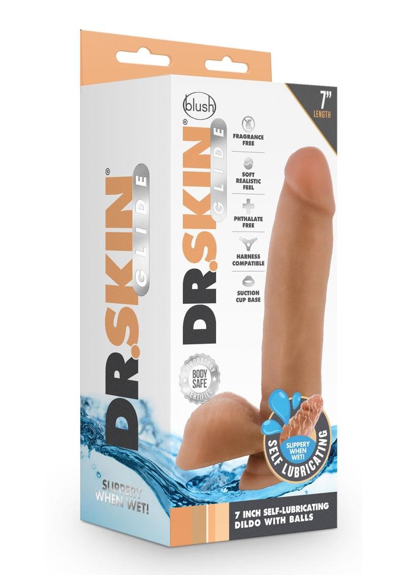 Dr. Skin Glide Self Lubricating Dildo with Balls