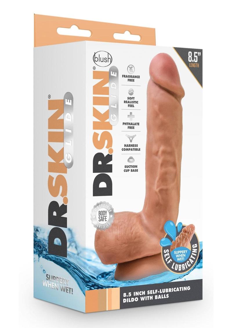 Dr. Skin Glide Self Lubricating Dildo with Balls