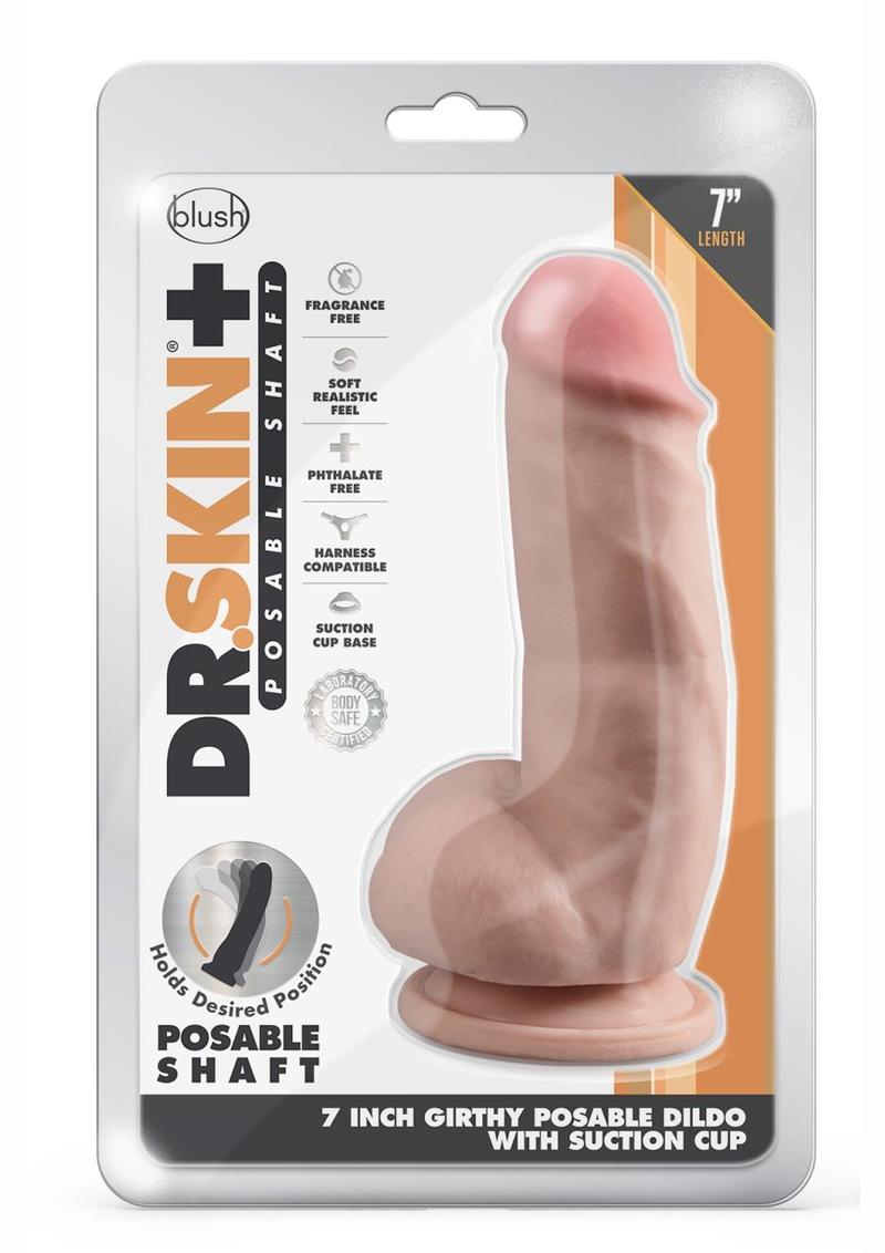 Dr. Skin Plus Girthy Posable Dildo with Balls and Suction Cup