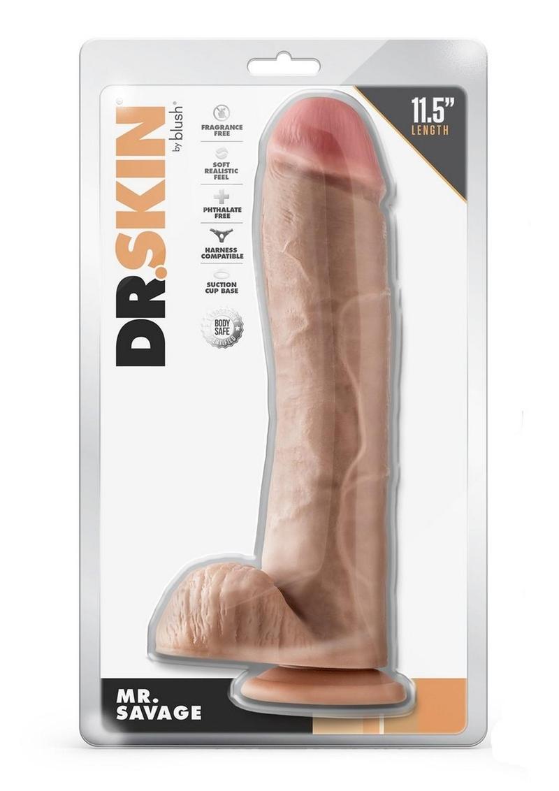 Dr. Skin Mr. Savage Dildo with Balls and Suction Cup