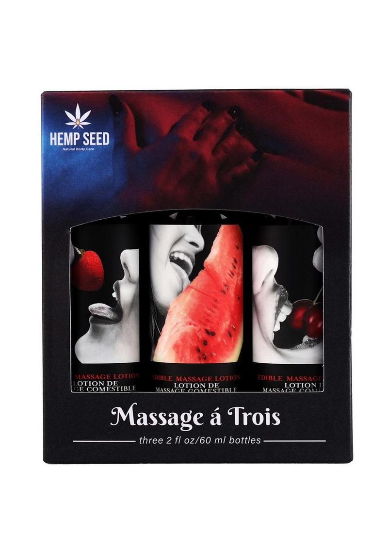 Earthly Body Massage-A-Trois Edible Massage Lotion Gift