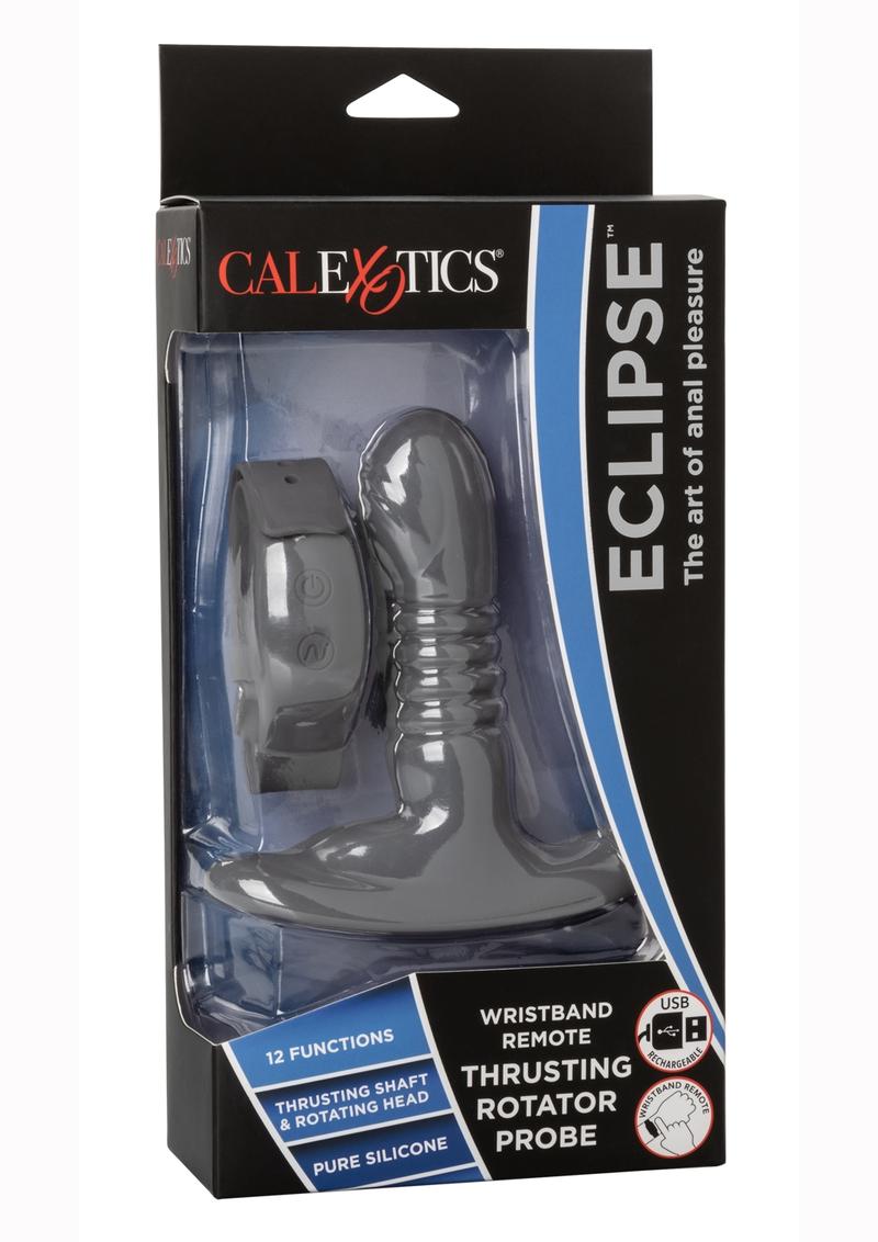 Eclipse Silicone Rechargeable Thrusting Rotator Anal Probe with Remote Control