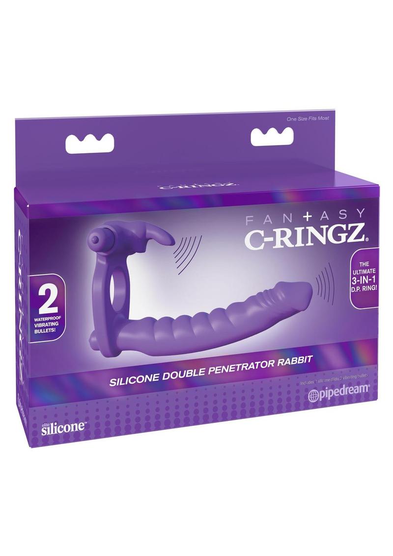 Fantasy C-Ringz Silicone Double Penetrator Rabbit Cock Ring