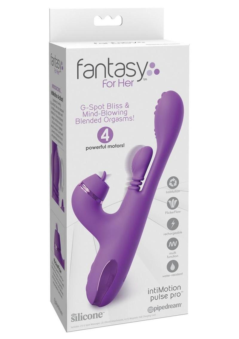 Fantasy For Her Intimotion Pulse Pro Rechargeable Silicone Vibrator with A Clitoral Stimulator