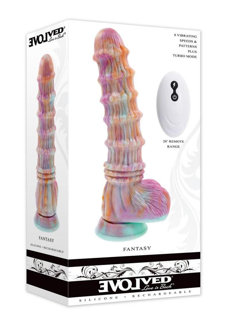 Fantasy Rechargeable Silicone Vibrating Dildo with Remote