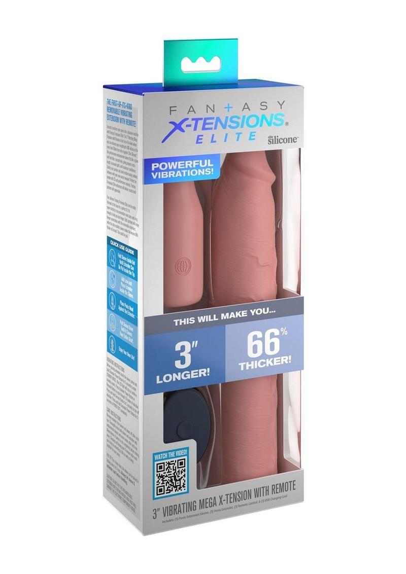 Fantasy X-Tensions Elite Silicone Vibrating 9in Sleeve with 3in Plug and Remote