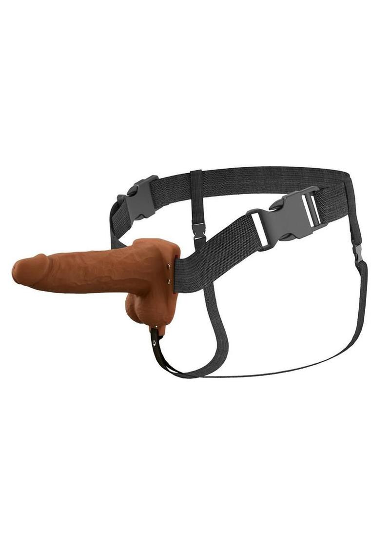 Fantasy X-Tensions Elite Vibrating Rechargeable Silicone Dual Density Hollow Strap-On