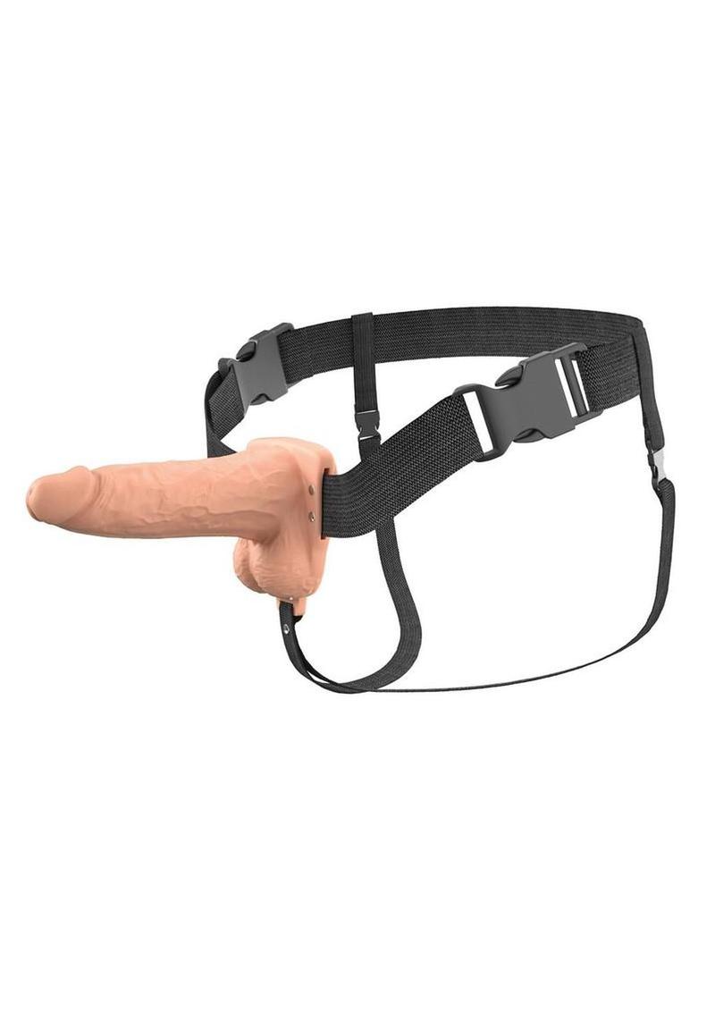 Fantasy X-Tensions Elite Vibrating Rechargeable Silicone Dual Density Hollow Strap-On