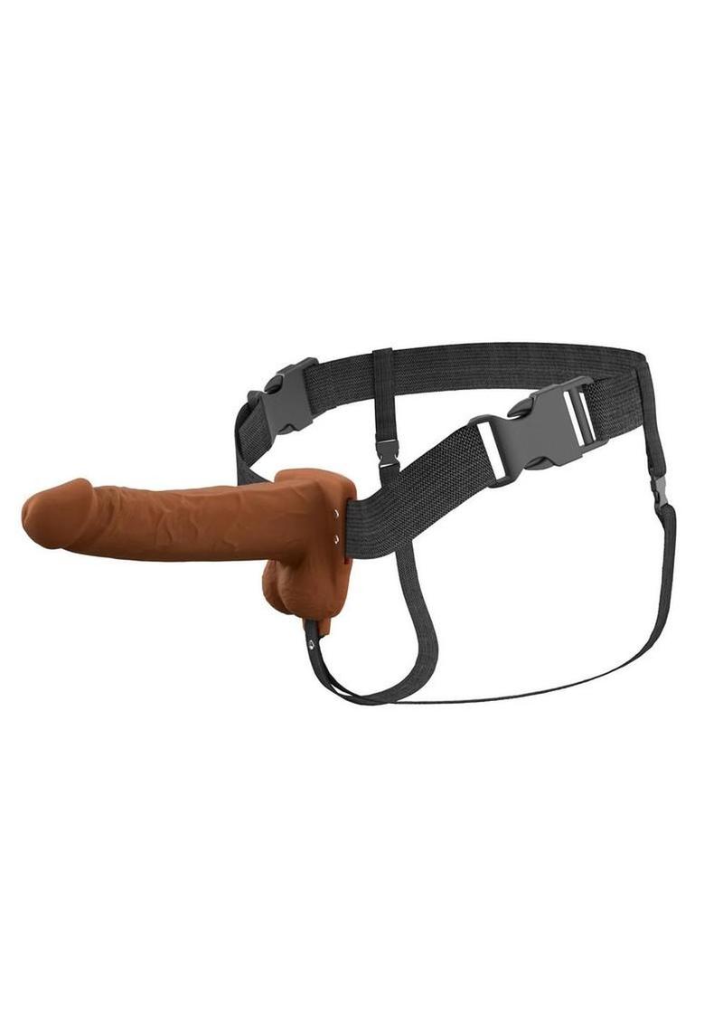 Fantasy X-Tensions Elite Vibrating Rechargeable Silicone Dual Density Hollow Strap-On