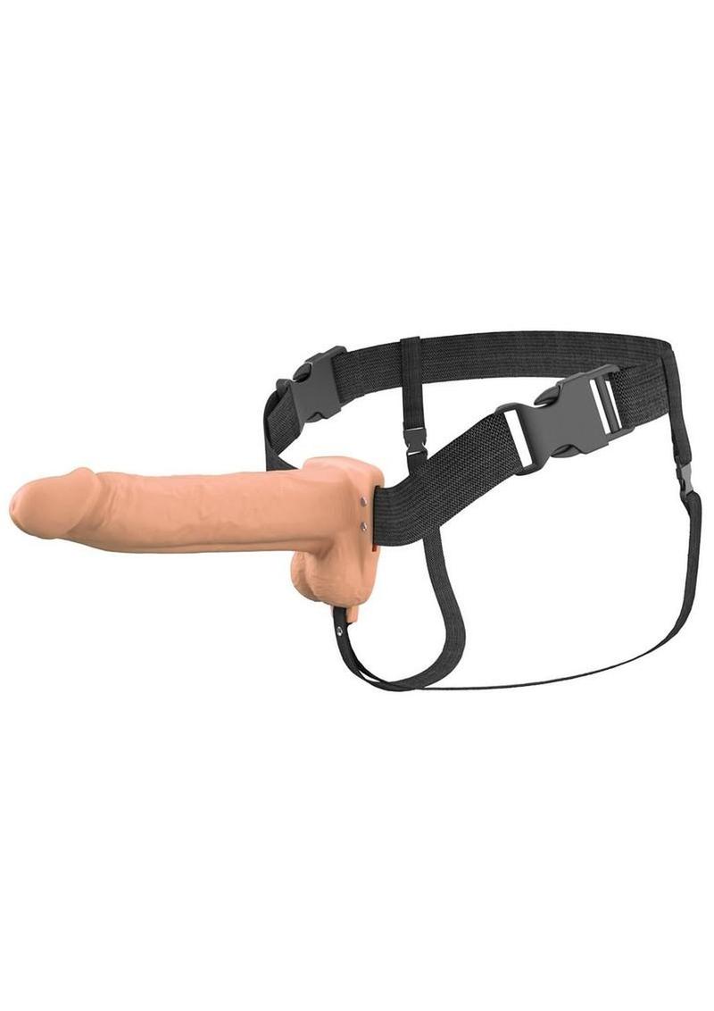 Fantasy X-Tensions Elite Vibrating Rechargeable Silicone Dual Density Hollow Strap-On