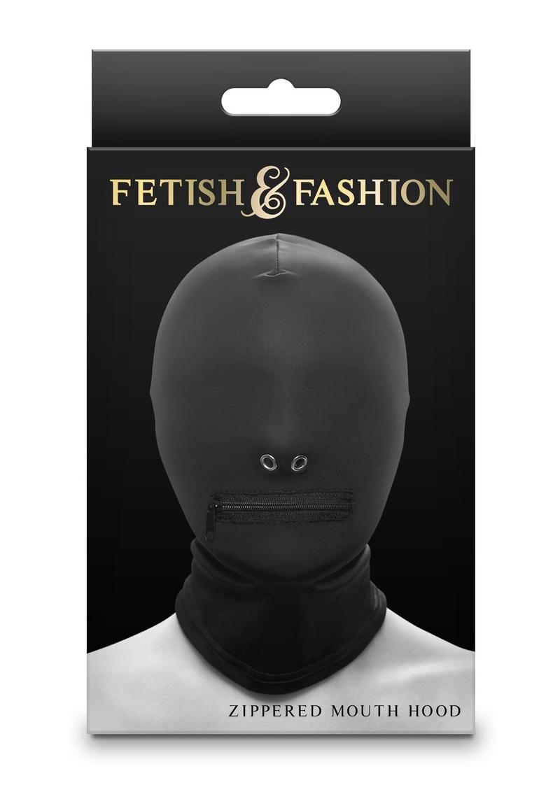 Fetish and Fashion Zippered Mouth Hood
