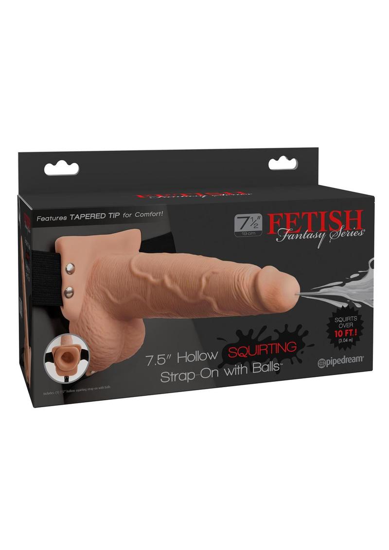 Fetish Fantasy Series Hollow Squirting Strap-On Dildo with Balls and Harness