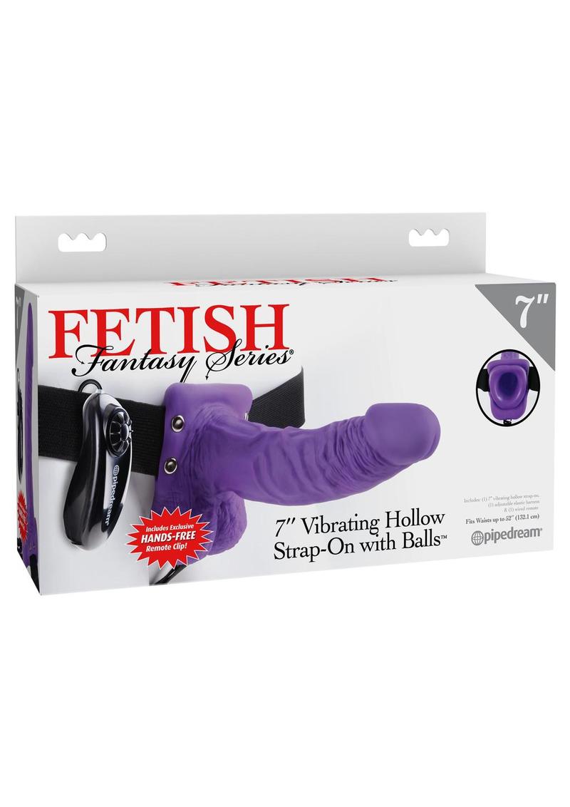 Fetish Fantasy Series Vibrating Hollow Strap-On Dildo with Balls and Harness with Remote Control