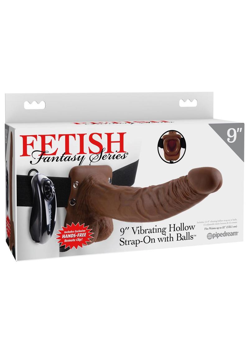 Fetish Fantasy Series Vibrating Hollow Strap-On Dildo with Balls and Harness with Remote Control