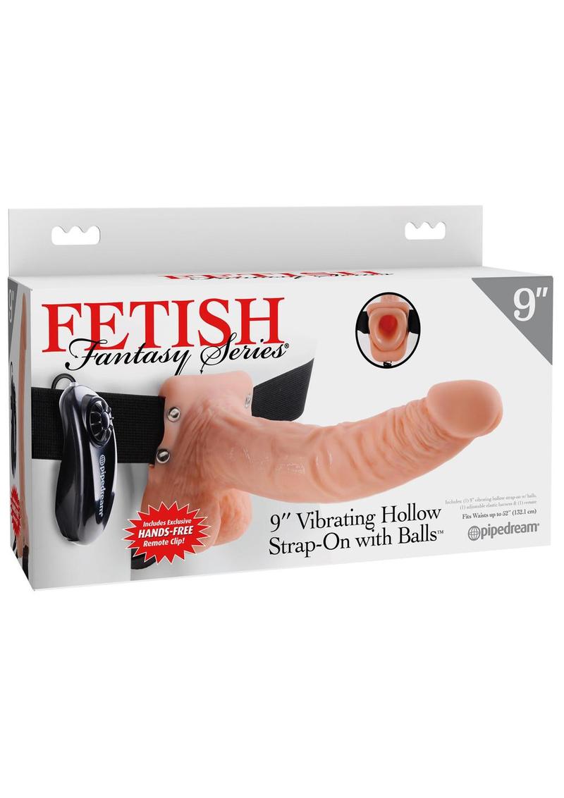 Fetish Fantasy Series Vibrating Hollow Strap-On Dildo with Balls and Harness with Remote Control