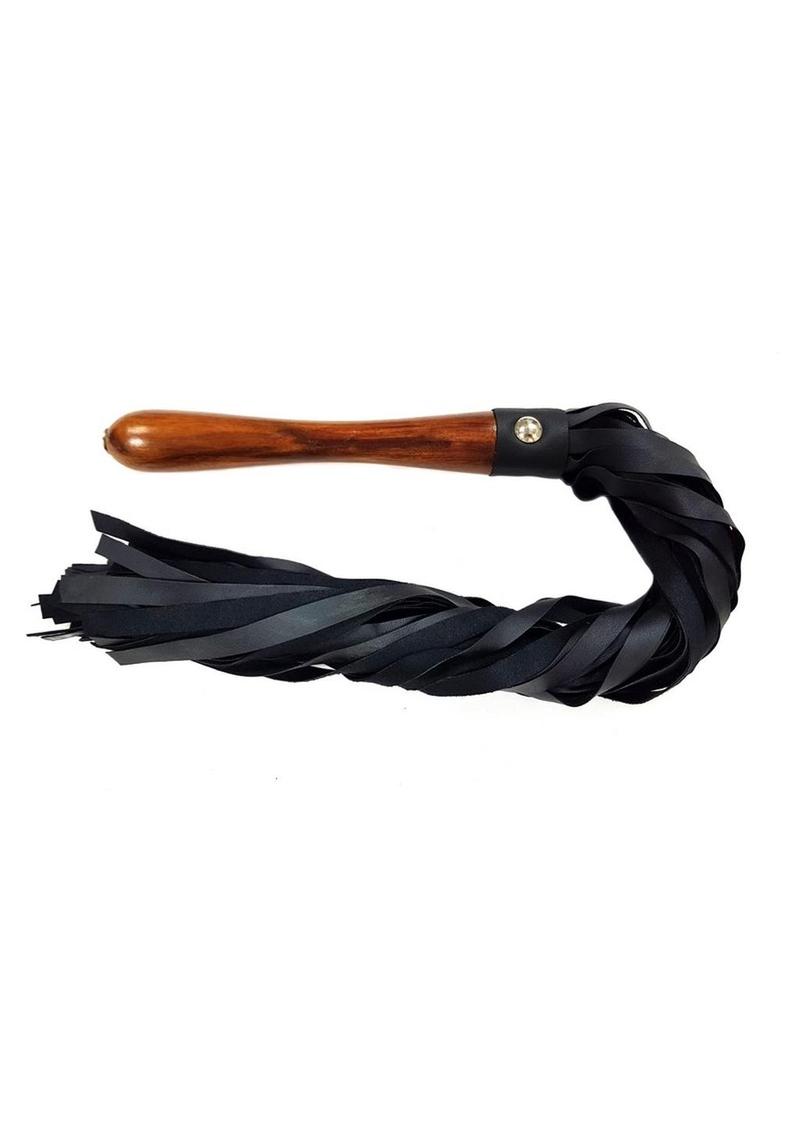 Fetish Play Wooden Handle Flogger Vegan Leather