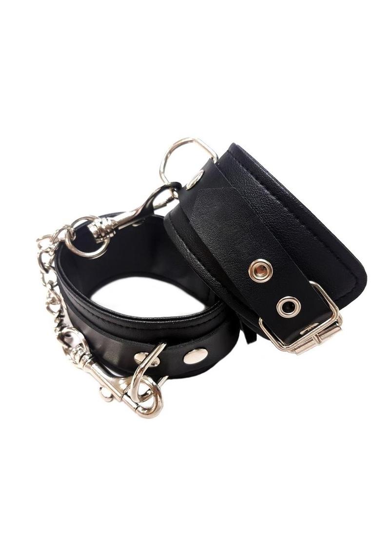 Fetish Play Wrist Cuffs Vegan Leather