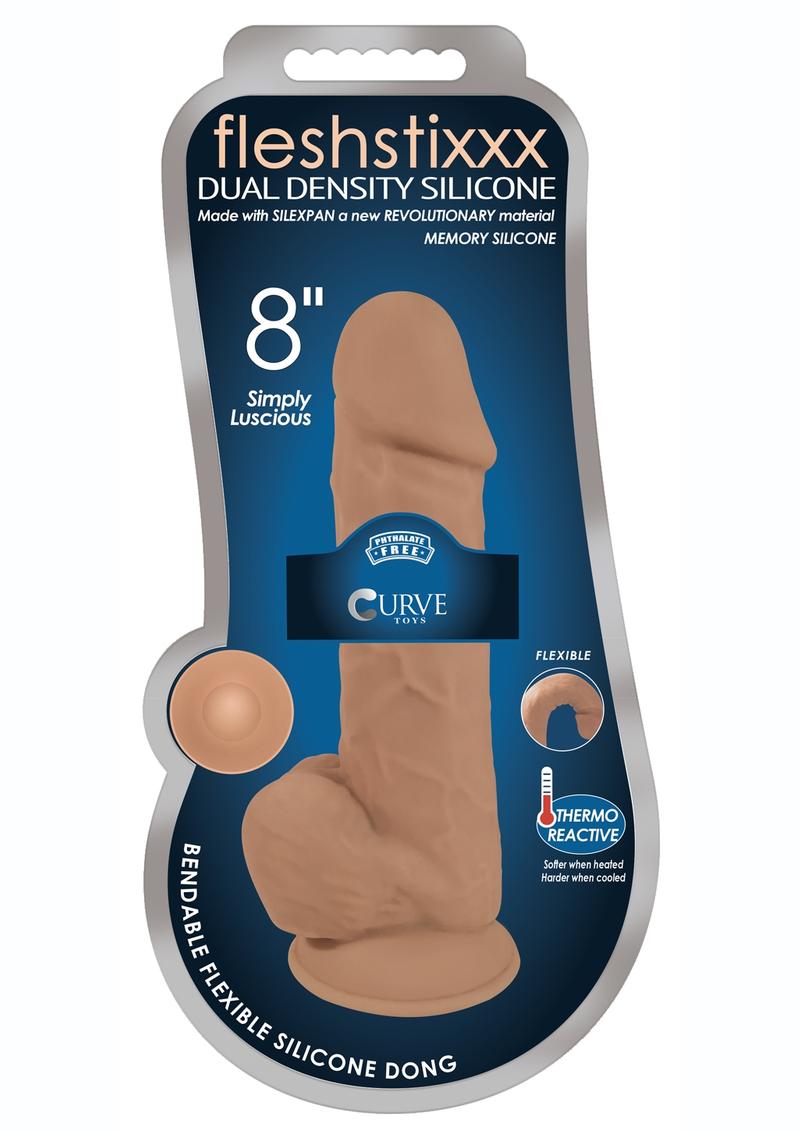 Fleshstixxx Dual Density Silicone Bendable Dong with Balls