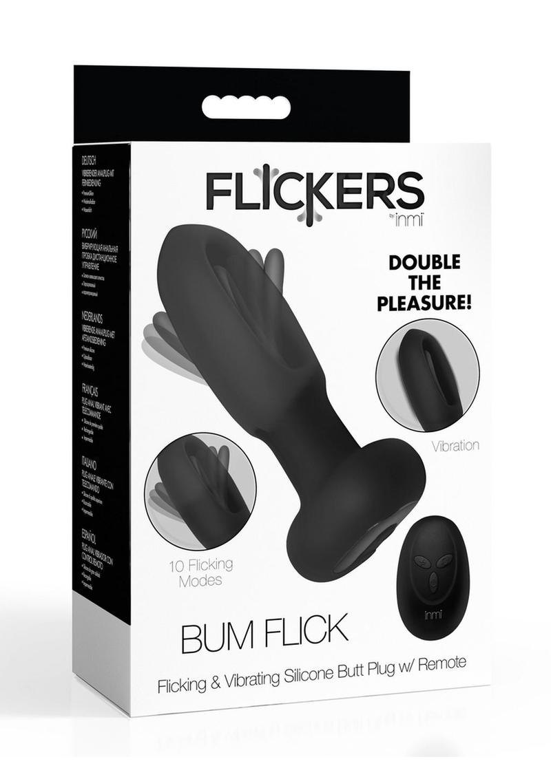 Flickers Bum Flick Flicking and Vibrating Rechargeable Silicone Butt Plug with Remote