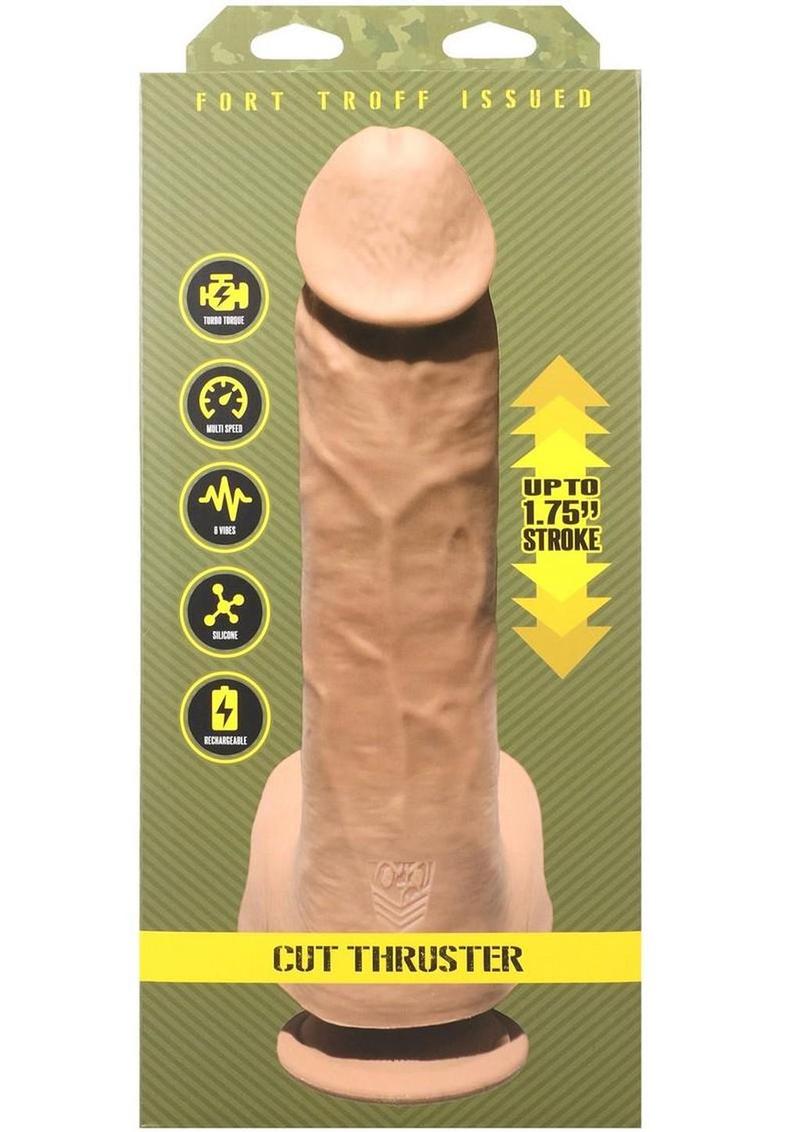 Fort Troff Cut Thruster Rechargeable Silicone Dildo Sex Machine with Remote