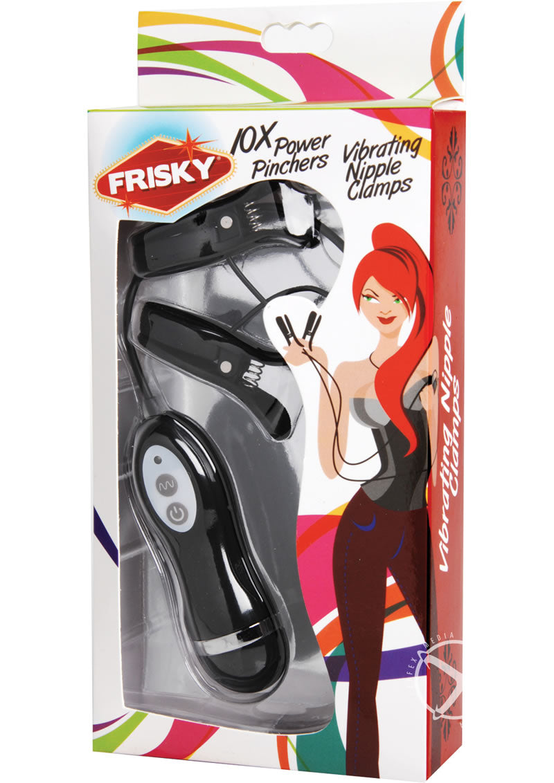 Frisky Power Pinchers 10 Mode Vibrating Nipple Clamps