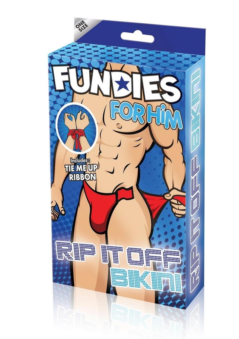 Fundies Rip It Off Bikini with Red Satin Ribbon
