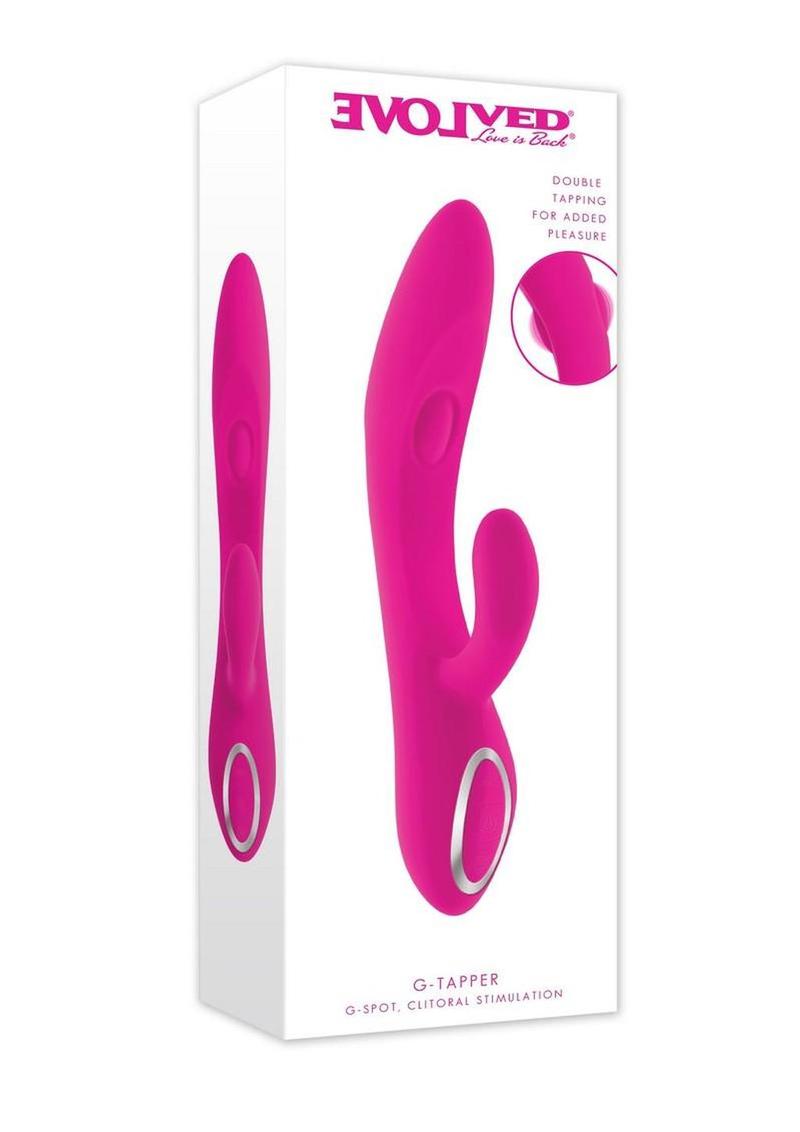 G-Tapper Rechargeable Silicone Double Tapping Rabbit Vibrator with Clitoral Stimulator
