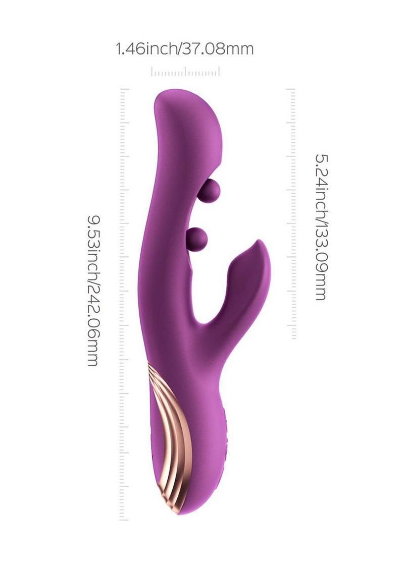 Gem Pressure Sensing App-Controlled Twin Balls Rabbit Vibrator
