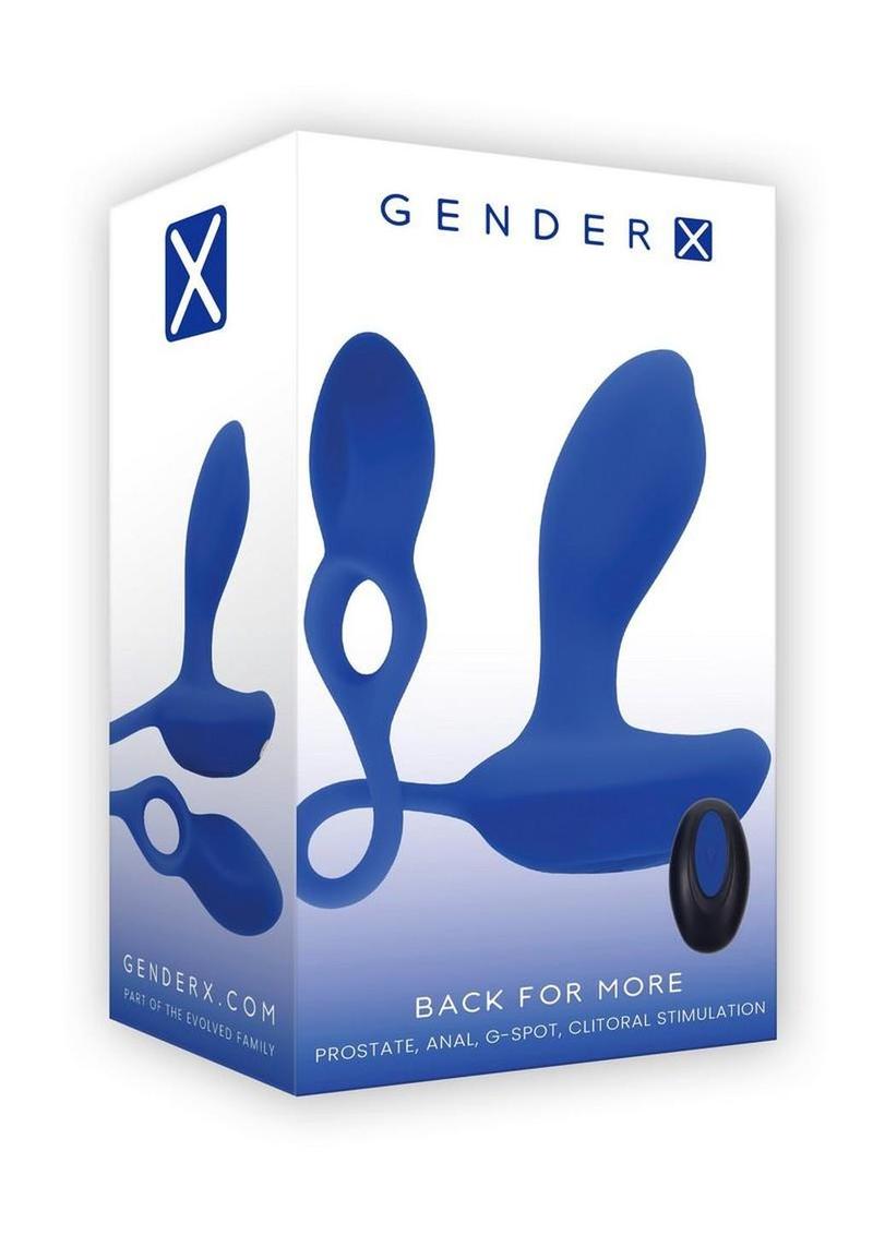 Gender X Back For More Rechargeable Silicone Wearable Prostate Vibrator with Remote