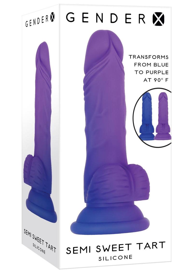 Gender X Semi Sweet Tart Color Changing Silicone Dildo