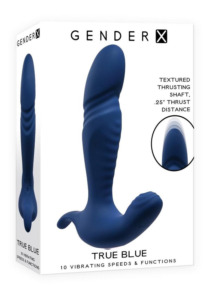 Gender X True Blue Rechargeable Silicone Thrusting Anal Vibrator
