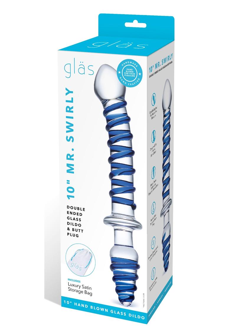Glas Mr Swirly Double Ended Glass Dildo and Butt Plug