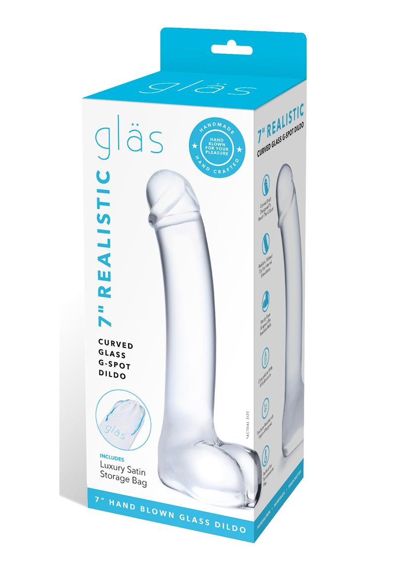 Glas Realistic Curved Glass G-Spot Dildo
