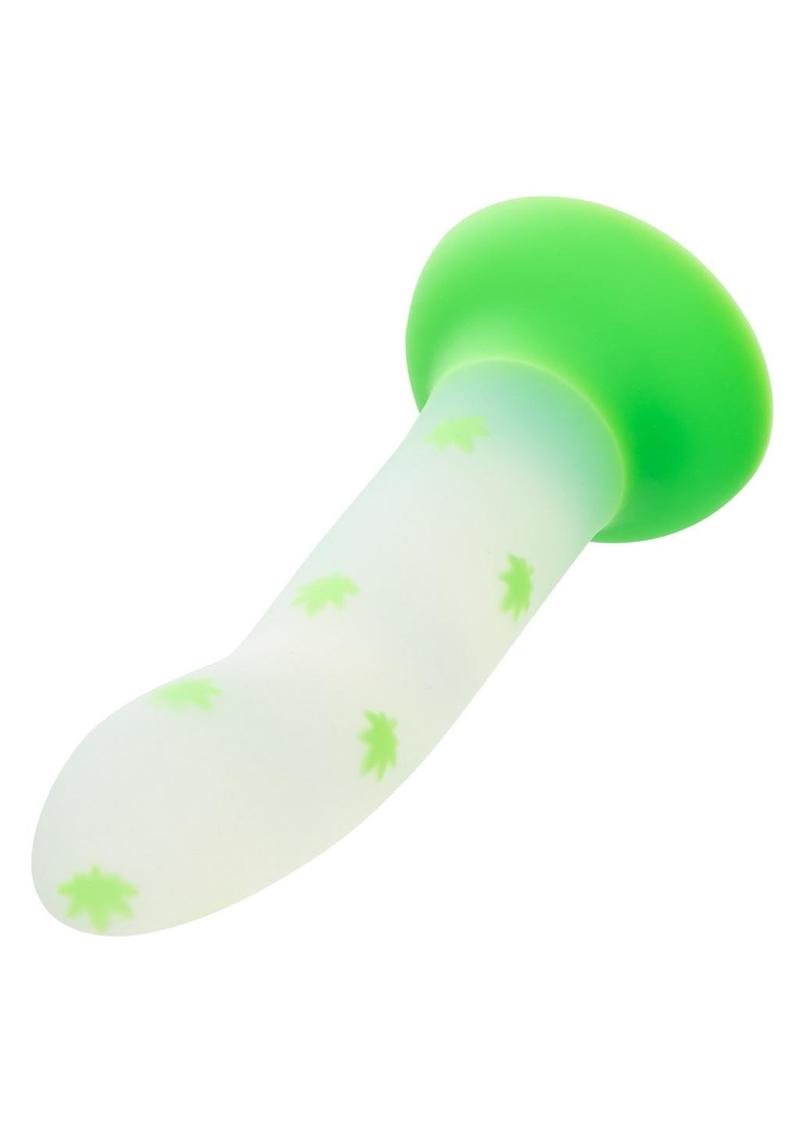 Glow Stick Leaf Silicone Glow In The Dark Dildo with Suction Base