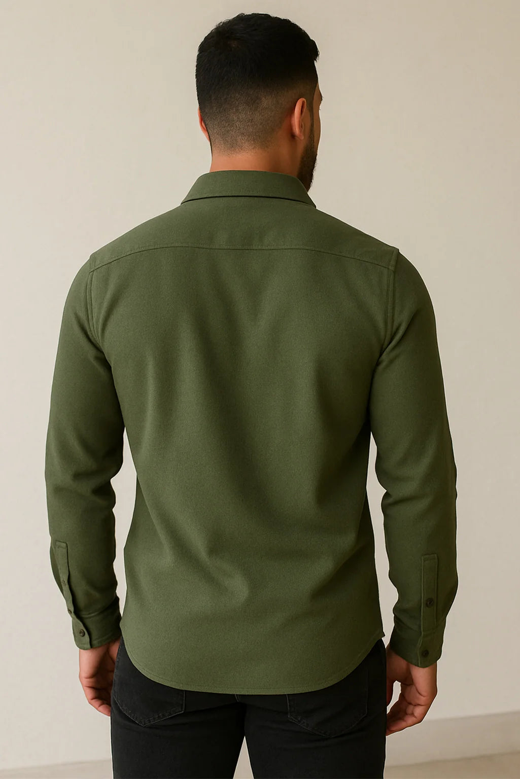 Men's Saga Green Color Premium Full Sleeve Shirt