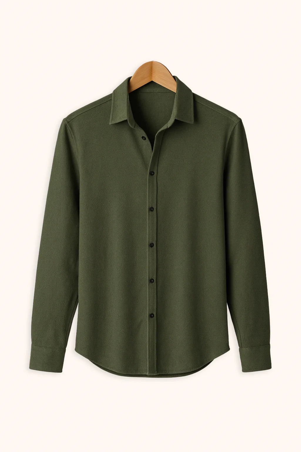 Men's Saga Green Color Premium Full Sleeve Shirt