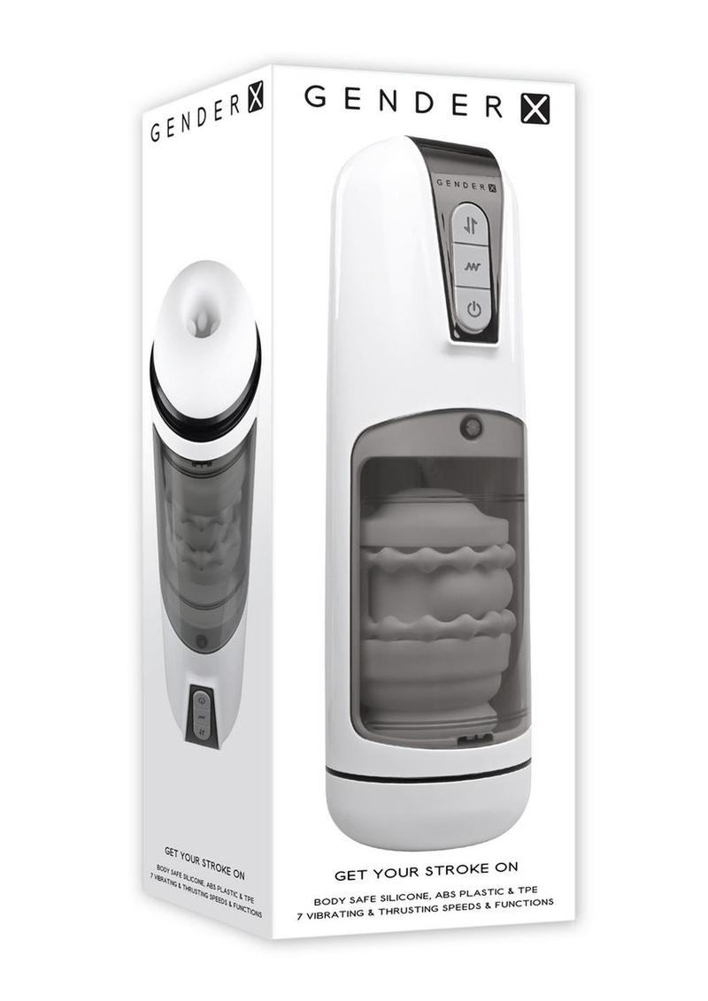 Gx Get Your Stroke On Rechargeable Silicone Thrusting Stroker