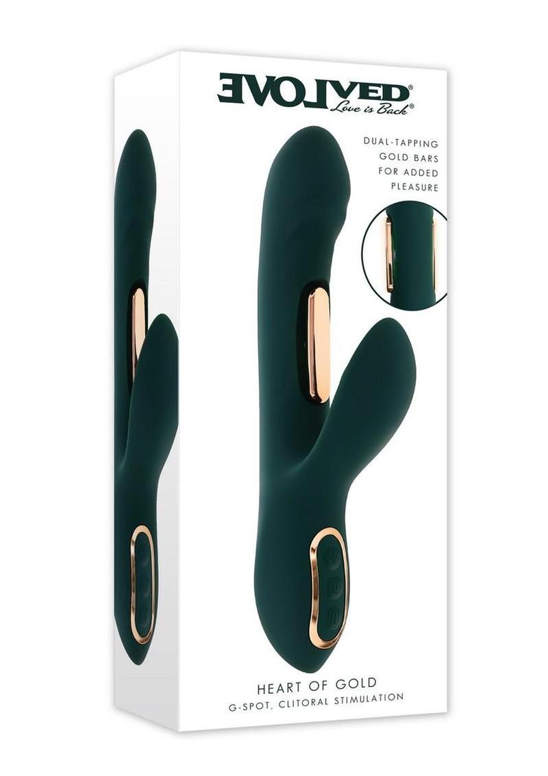 Heart Of Gold Rechargeable Silicone Rabbit Vibrator