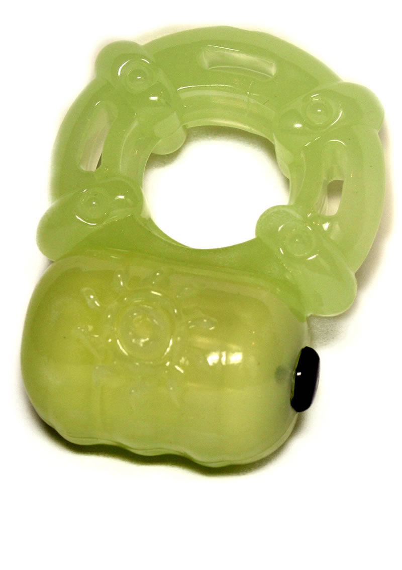 Hero Power Glow Glow In The Dark Vibrating Silicone Cock Ring - Glow