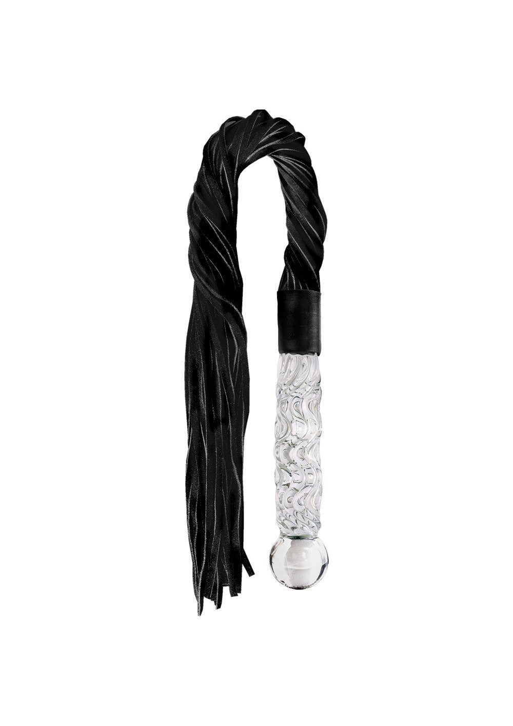 Icicles No. 38 Textured Glass Dildo with Flogger