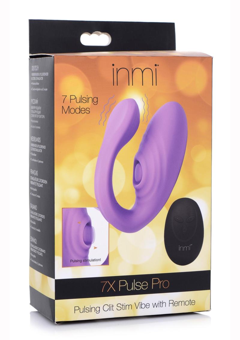 Inmi 7x Pulse Pro Pulsing Silicone Rechargeable Clit Stim Vibe with Remote Control